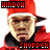 A split-frame contact sheet showing a pixelated image of a person in red clothing and cap on the left, with text overlays, and stylized 'G Unit' branding on the right against black background.