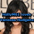Pixelated image of a person with long dark hair, wearing a light-colored top, with blue text overlays obscuring the face and chest area.