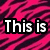 A static image with a pink and black striped background displaying partial white text with black outlines.