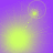 Animated sequence of glowing yellow-green orbs connected by dotted lines against a purple gradient background, with circular motion paths visible in some frames.