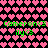 Pixelated heart pattern background with green text reading "Cameron<3" and "ily<3" in two , alternating between pink and purple hearts