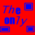 red and blue squares with text fragments, a central pixelated face image, and small outlined rectangles scattered across the background