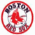 Two side-by-side circular icons: left shows red 'BOSTON' text above a baseball player silhouette with red socks, right displays a solid red sock on dark blue background.