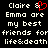 Pixelated text on black background reads 'Claire & Emma are my best friends for life&death' with red heart symbol replacing ampersand in left