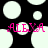 Pixelated black-and-white background with white circles and pink text reading ALEXA in two identical sections.