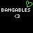Green pixelated heart above white text 'BANGABLES' repeated twice with '<3' symbols below on black background.