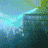Pixelated animated contact sheet showing two frames of a blue and green landscape with water, trees, and bright sky elements.