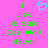 A static pixel art image with a bright pink background, green text reading "I Lied & Said Ide Wait 4Ever," and a cyan heart symbol above the text.