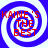 Four identical blue and white spiral patterns with red text reading "KAINE 'S THE BEST" arranged in a