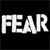 Static pixelated icon displaying the word "FEAR" in large white block letters against a solid black background with visible dithering and anti-aliasing artifacts.