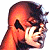 Pixelated image of a person with short dark hair and orange skin, side profile facing right, hand near face on white background; green text 'Original Icons .com' on dark green background.