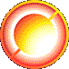 Nine circular icons with orange-yellow gradient borders and central yellow-orange gradients, each containing a black curved arrow symbol in different orientations.