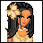 Pixel art buddy icon featuring a woman with long dark hair and a flower accessory on the left, next to text reading "Asian and Proud" on a gray background.