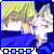 Pixelated anime-style character with spiky yellow hair and blue clothing, shown in a of six identical frames with animated status indicators