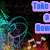 Pixelated image with blue text on purple speech bubbles over a dark background featuring abstract colorful patterns.