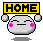 Two pixel-art characters with 'HOME' signs above their heads; one has a neutral expression, the other smiles.