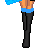 Pixel art contact sheet showing three frames of an animated icon featuring a woman in blue Playboy-themed clothing with brown hair and black accessories, displayed over repeating "michelle" text backgrounds.