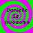 Four identical display "Danielle Is Awesome" text over green and purple spiral backgrounds with pixelated font