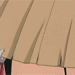 A sequence of animated frames showing a character's eye with red pupils and black sclera, partially obscured by light brown hair strands.