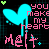 Pixelated cyan heart with dripping effect above pink text reading "you make my heart melt" on black background