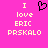 A static pixel art image with a bright pink background displaying text and a heart symbol.