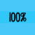 Two side-by-side animated frames showing text on solid backgrounds: "100%" in black on light blue and "hyper" in cyan on black.