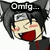 Pixelated character with black hair, red mouth, and gray headband in four- with text overlays