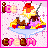 Pixel art animation of a colorful ice cream sundae with cherry on top, displayed across three frames in a contact sheet layout.