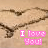 A 3x3 contact sheet of a pixelated animated icon showing repeated heart shapes and pink text "I love You!" across nine frames with slight variations in the heart's outline.