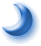 Two blue crescent shapes with white outlines on a gray background, each showing subtle pixel-level variations in shading and edge definition.
