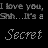 repeating text elements on a black background, with alternating light green and gray 'Secret' words in cursive font
