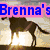 Animated sequence of 'Brenna's Stables' text in various colors over a horse image background.