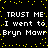 Black background with yellow pixelated dots scattered across, displaying repeated white text in a blocky font.