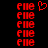 Red pixelated text 'fme' repeated in vertical with a red heart symbol above the left on a black background