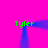 A static image with a bright pink background features four instances of the name 'Tyler' in green text positioned at each corner, connected by blue vertical and horizontal lines forming an incomplete square.
