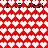 Red background with white heart pattern and repeated black text 'I <3 Jesi' at top and bottom.