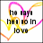Animated sequence of six with heart-shaped outlines and text changes, showing a romantic narrative progression