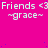 A static image with a bright pink background featuring repeated white text and blue dots.