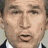 six showing a man in a suit with text overlays; some display 'Fuck Bush!' and 'Vote Kerry!' in varying fonts and backgrounds