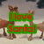 Animated scene with four reindeer characters in a snowy landscape, featuring green text overlay reading "I love Santa!".