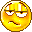 Pixelated yellow circular icon with striped top, displaying sequential facial expressions from neutral to shouting across five