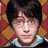 A 4-frame contact sheet of a pixelated character with dark hair and glasses against a red-and-yellow diamond-patterned background, arranged in a 2x2 grid.