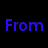 Blue pixelated text 'From The D' on black background with gray square in bottom right corner.