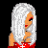 Pixel art contact sheet showing a red-themed character with white hair and sparkly details across multiple frames, including full body, torso, legs, and text overlay reading "Fire Goddess" on an orange gradient background.