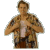 A person in a plaid shirt over a white tank top and brown pants, shown in two sequential poses against a gray background.