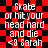 Red and black checkered background with white pixelated text reading "Skate or hit your head hard and die <3 Sarah" repeated twice in a