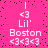 A static pink background with white text and symbols arranged in a pattern, featuring repeated 'Lil' Boston' text and heart symbols