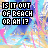 Pixelated text 'IS IT OUT OF REACH OR AM I?' appears over a blue and pink abstract background with yellow accents, animated in a pattern