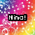 Pixelated icon with vibrant gradient background transitioning from blue to purple to pink to orange to yellow, featuring black rectangular text box with white 'Mino!' text.