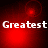 Red background with white text 'Greatest' and animated red light effects shifting across four quadrants.